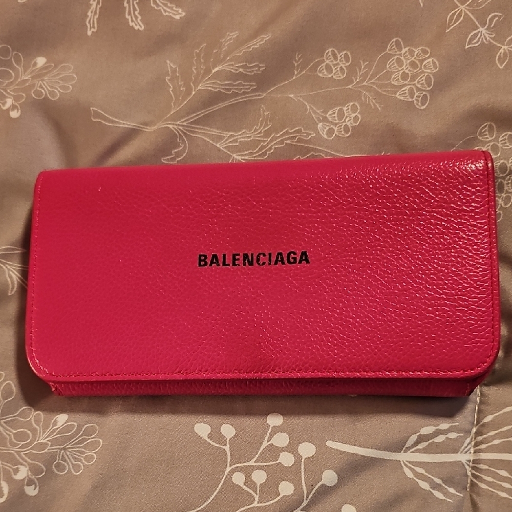 Balenciaga Hot Pink Leather Women's Wallet